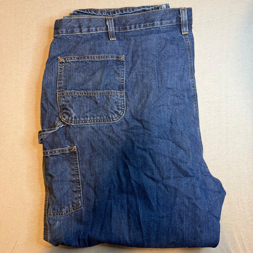 Carhartt Mens Loose Fit Carpenter Jeans Dark Wash Denim 54x32 Utility Pants Work - Picture 5 of 9
